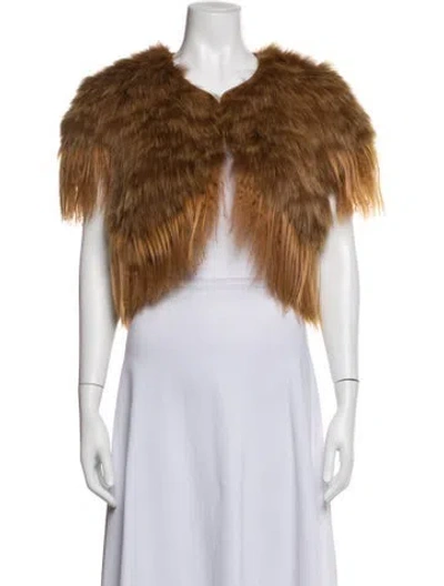 Pre-owned J Mendel Fur Fur Jacket In Brown