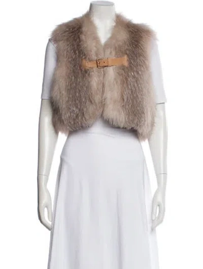 Pre-owned J Mendel Fur Fur Jacket In Neutral