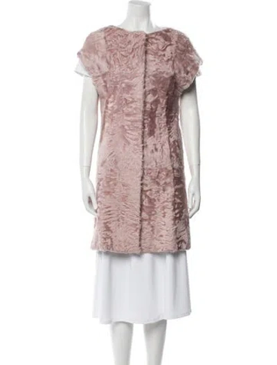 Pre-owned J Mendel Fur Printed Coat In Pink