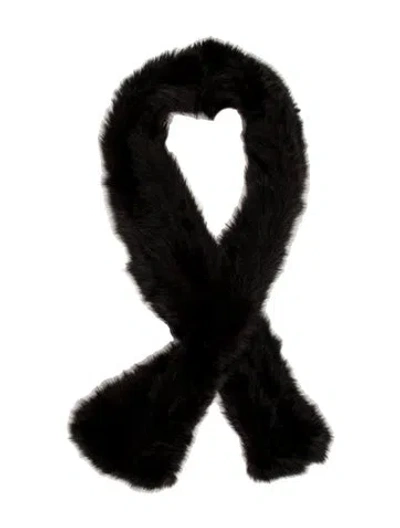 Pre-owned J Mendel Fur Printed Scarf In Black