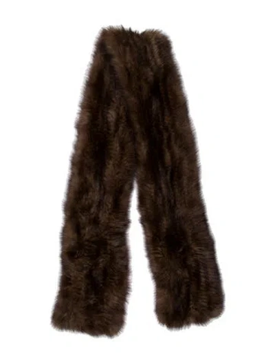 Pre-owned J Mendel Fur Shawl In Brown