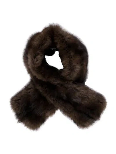 Pre-owned J Mendel Fur Stole In Brown