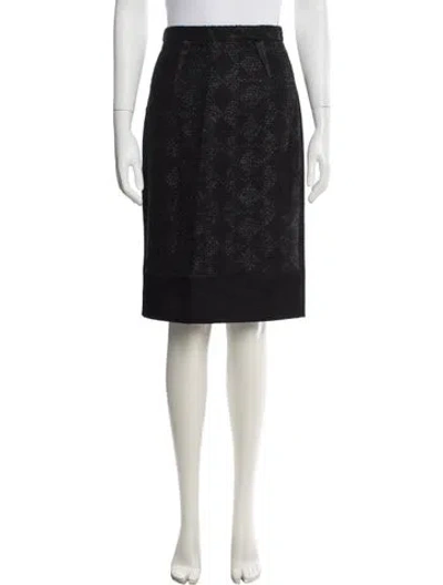 Pre-owned J Mendel Glitter Accents Knee-length Skirt In Black