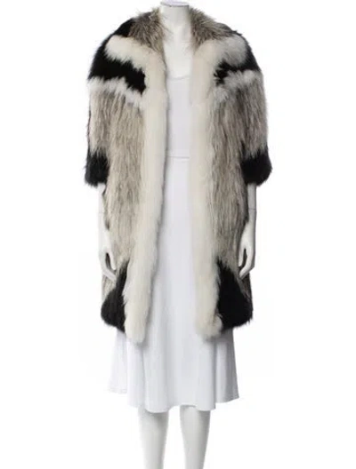 Pre-owned J Mendel Goat Fur Patterned Fur Coat W/ Tags In Black