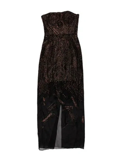 Pre-owned J Mendel Graphic Print Long Dress In Multi