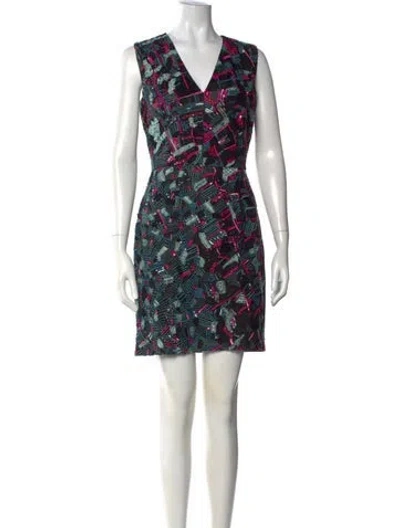 Pre-owned J Mendel Graphic Print Mini Dress In Black