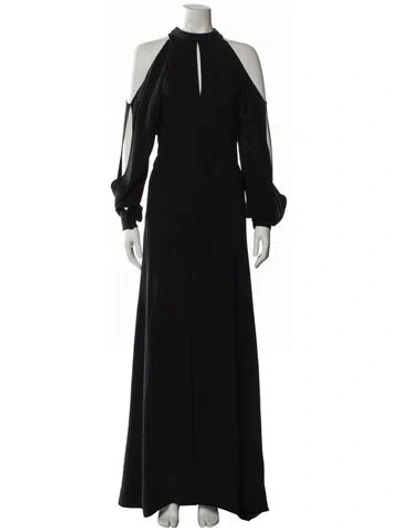 Pre-owned J Mendel Halterneck Long Dress In Black