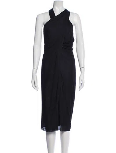 Pre-owned J Mendel Halterneck Midi Length Dress In Black