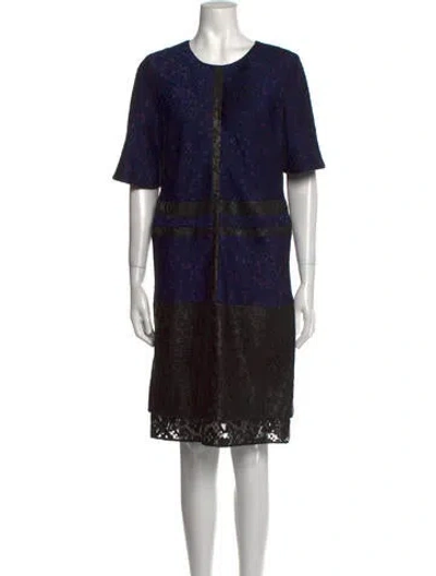 Pre-owned J Mendel Lace Pattern Knee-length Dress In Black