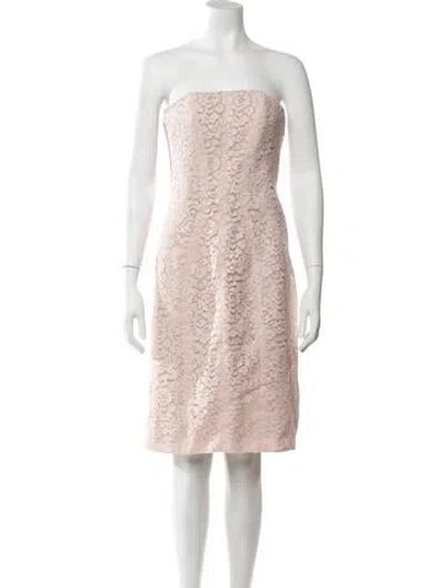 Pre-owned J Mendel Lace Pattern Knee-length Dress In Pink