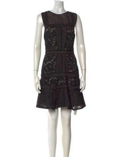 Pre-owned J Mendel Lace Pattern Mini Dress In Black