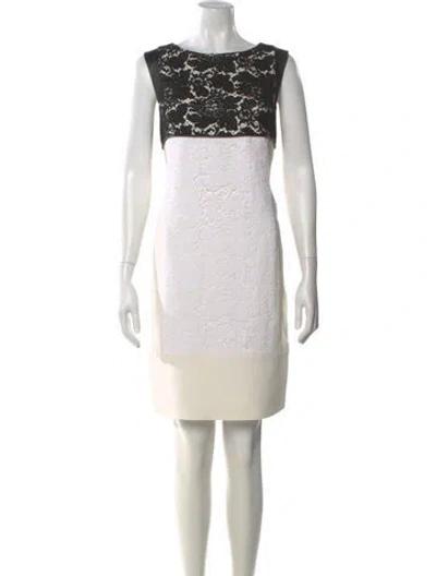 Pre-owned J Mendel Lace Pattern Mini Dress In Neutral