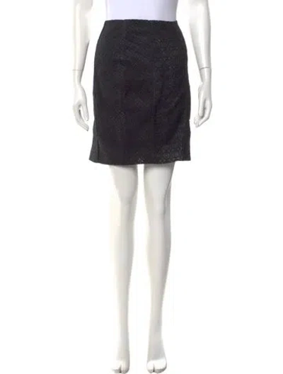 Pre-owned J Mendel Lace Pattern Mini Skirt In Blue