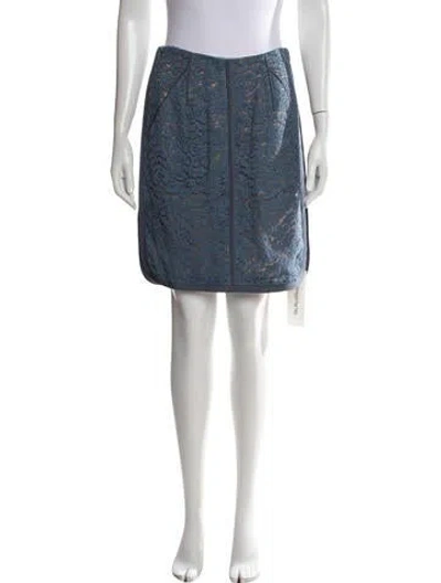 Pre-owned J Mendel Lace Pattern Mini Skirt W/ Tags In Blue