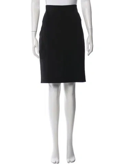 Pre-owned J Mendel Lace Trim Embellishment Knee-length Skirt In Black