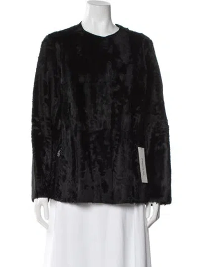 Pre-owned J Mendel Lamb Fur Faux Fur Jacket In Black