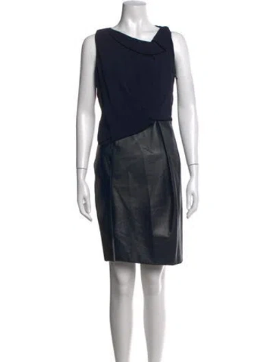 Pre-owned J Mendel Lamb Leather Knee-length Dress In Black