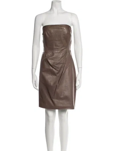 Pre-owned J Mendel Lambskin Mini Dress In Neutrals