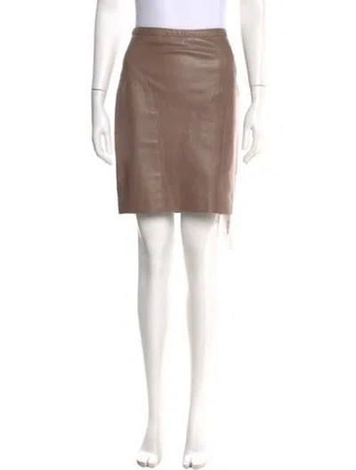 Pre-owned J Mendel Lambskin Mini Skirt In Neutral