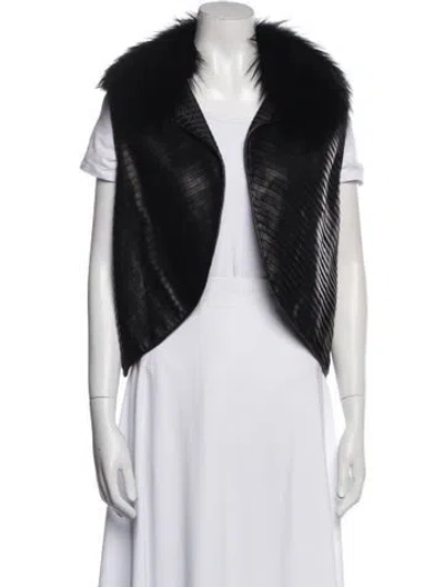 Pre-owned J Mendel Leather Fur Jacket In Black