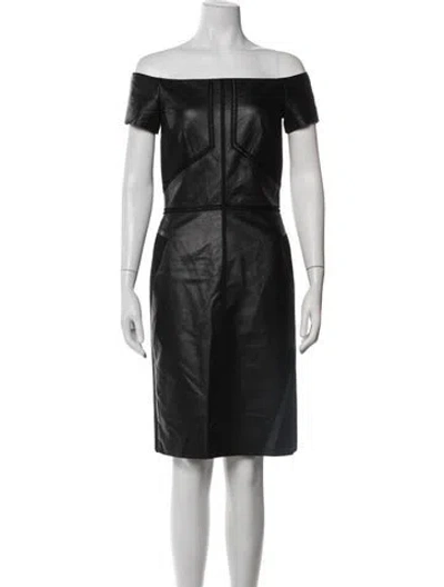 Pre-owned J Mendel Leather Knee-length Dress In Black
