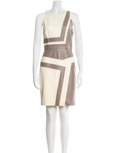 Pre-owned J Mendel Leather Knee-length Dress In Brown