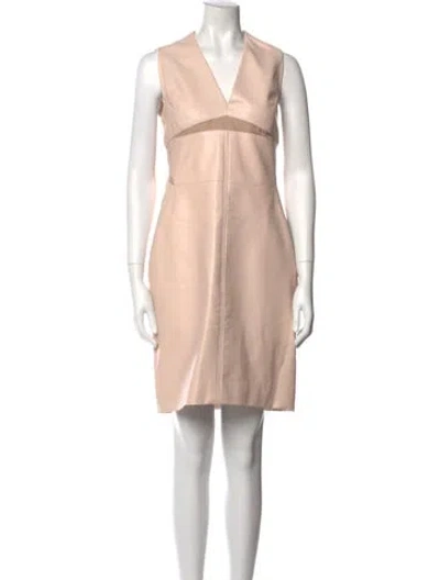 Pre-owned J Mendel Leather Knee-length Dress In Pink