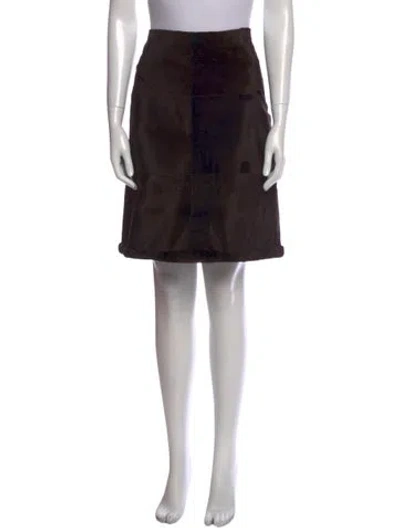 Pre-owned J Mendel Leather Knee-length Skirt In Black
