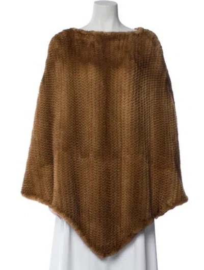 Pre-owned J Mendel Mink Bateau Neckline Sweater In Neutral
