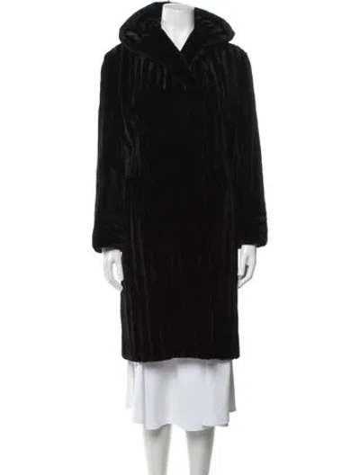 Pre-owned J Mendel Mink Coat In Black