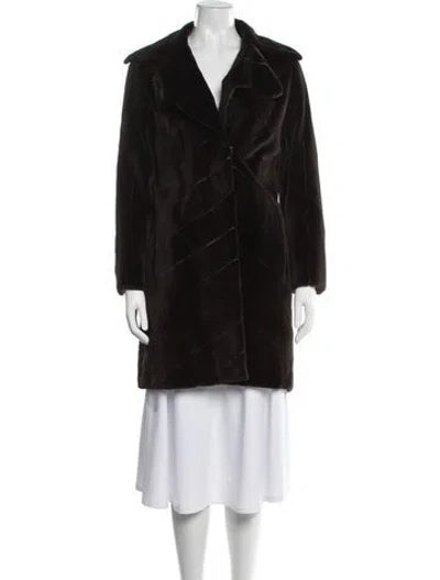 Pre-owned J Mendel Mink Faux Fur Coat In Brown