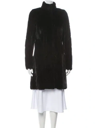 Pre-owned J Mendel Mink Fur Coat In Black