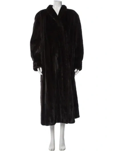 Pre-owned J Mendel Mink Fur Coat In Black