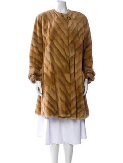 Pre-owned J Mendel Mink Fur Coat In Brown