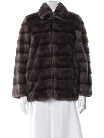 Pre-owned J Mendel Mink Fur Coat In Brown