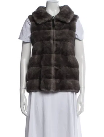Pre-owned J Mendel Mink Fur Coat In Brown