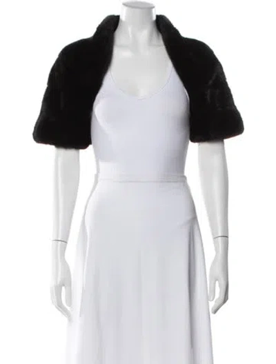 Pre-owned J Mendel Mink Fur Coat Shrug In Black
