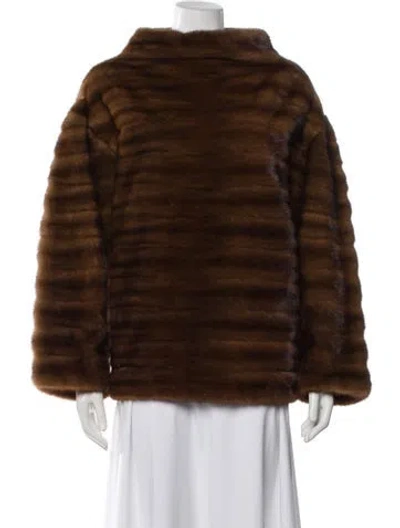 Pre-owned J Mendel Mink Fur Jacket In Brown