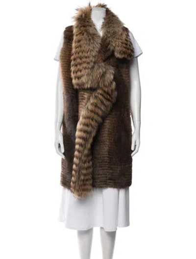 Pre-owned J Mendel Mink Fur Vest In Brown