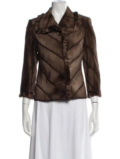 Pre-owned J Mendel Mink Jacket In Brown