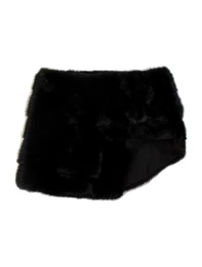Pre-owned J Mendel Mink Scarf In Black