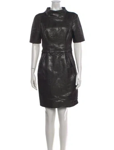 Pre-owned J Mendel Mock Neck Mini Dress In Black