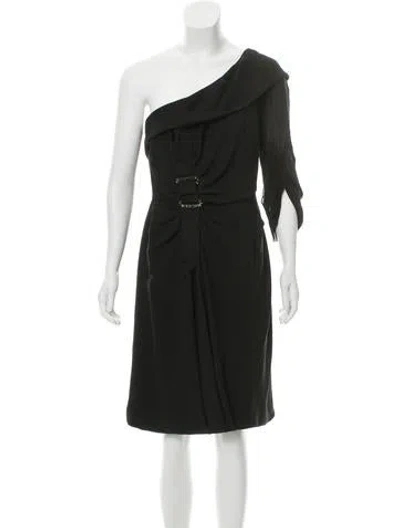 Pre-owned J Mendel One-shoulder Evening Dress In Black