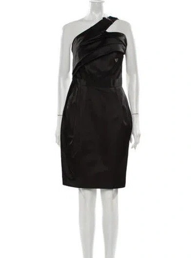 Pre-owned J Mendel One-shoulder Knee-length Dress In Black