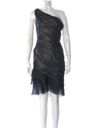 Pre-owned J Mendel One-shoulder Knee-length Dress In Blue