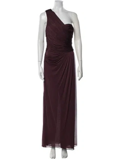 Pre-owned J Mendel One-shoulder Long Dress In Purple