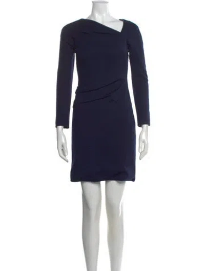 Pre-owned J Mendel One-shoulder Mini Dress In Blue
