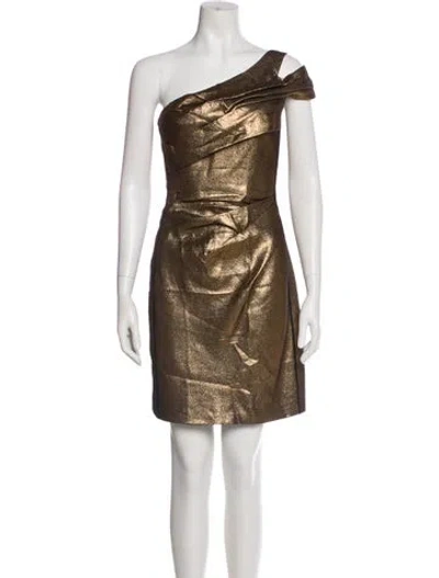 Pre-owned J Mendel One-shoulder Mini Dress In Multi