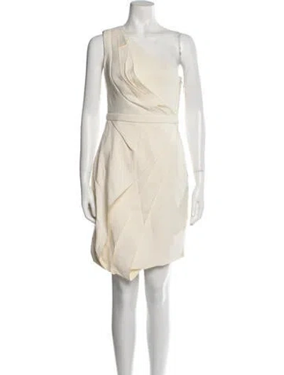 Pre-owned J Mendel One-shoulder Mini Dress In White