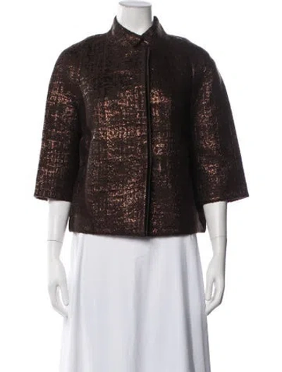 Pre-owned J Mendel Patterned Jacket In Brown